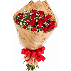 Buquê Clássico 16 Mini Botões de Rosas